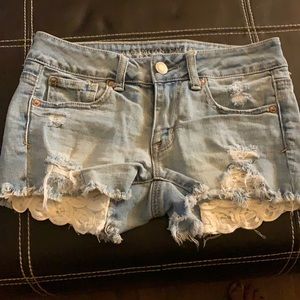 American Eagle shortie stretch jean shorts sz 2